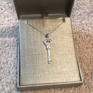 Zales Double heart key necklace